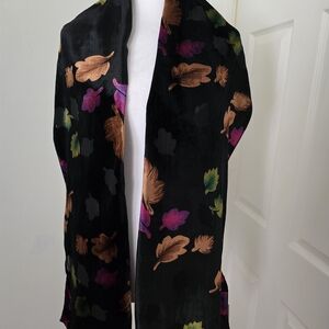 Lulla Collection Black Multicolored Velvet Scarf